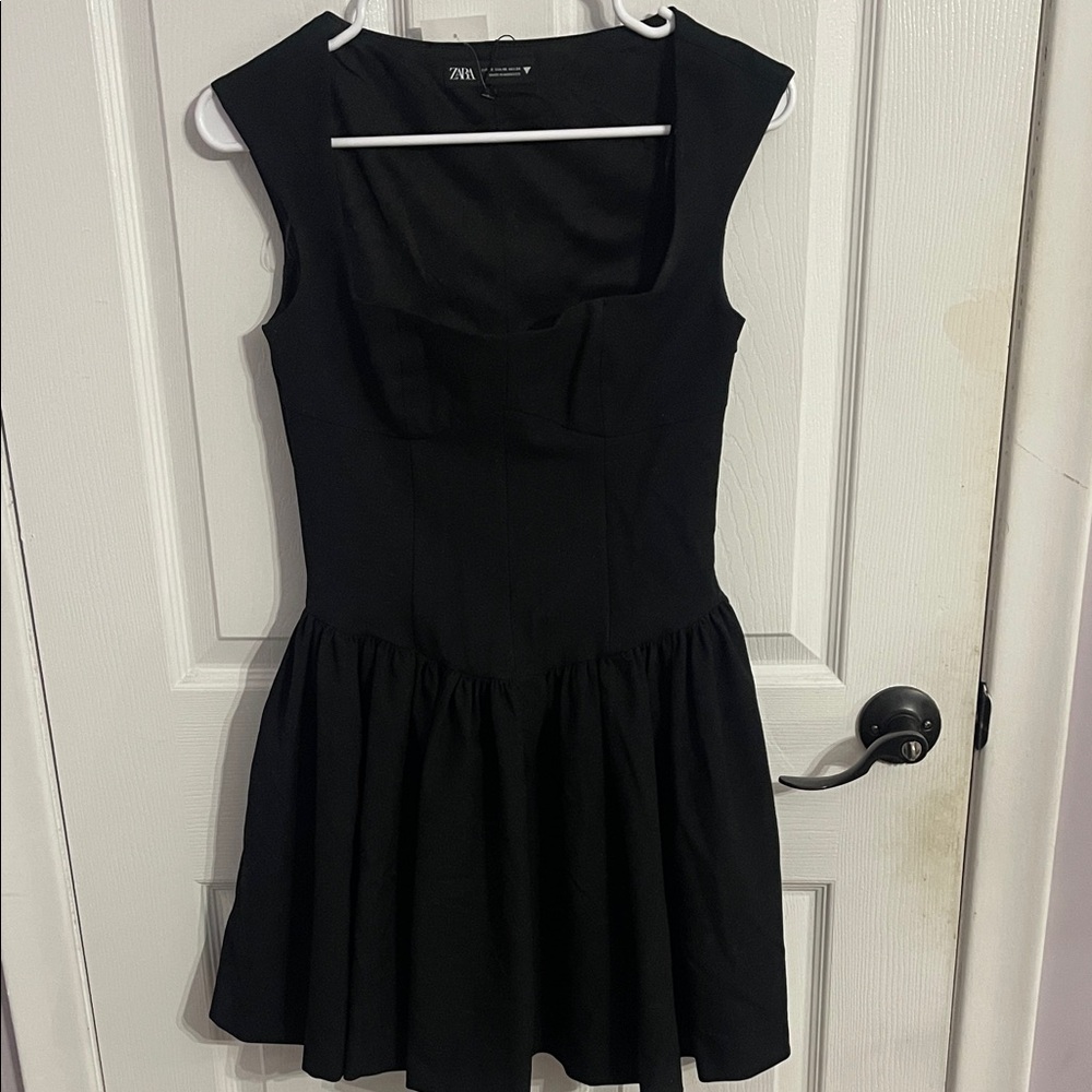 Zara Classic Black Fit and Flare Dress